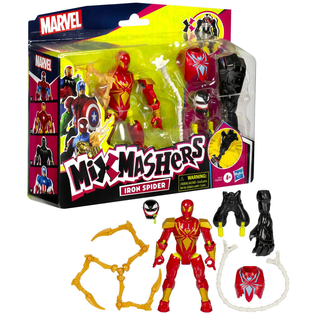 MARVEL AVENGERS MIX MASHERS FIGURINA IRON SPIDER CU ACCESORII 12CM