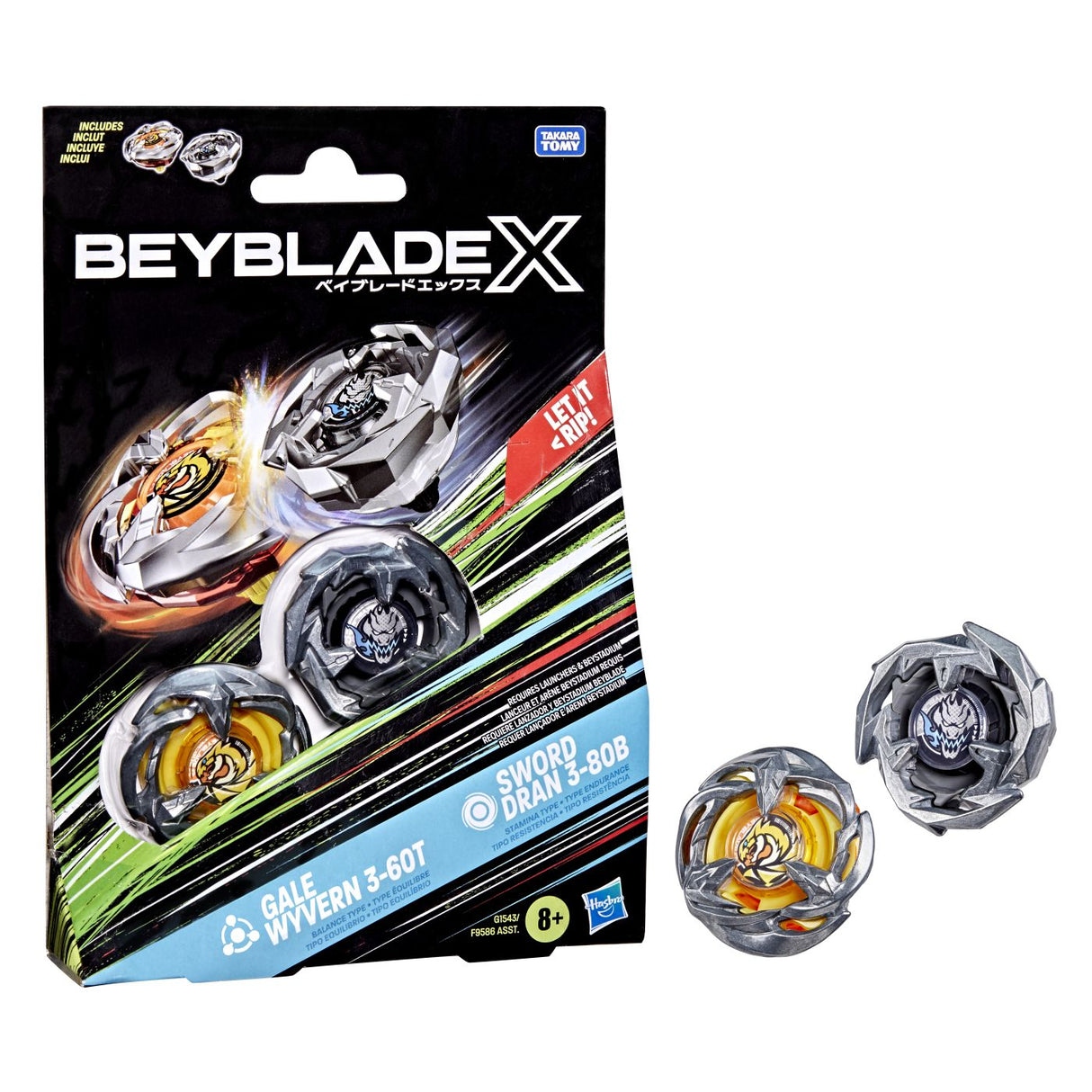 BEYBLADE X PACHET DUO GALE WYVERN 3-60T SI SWORD DRAN 3-80B