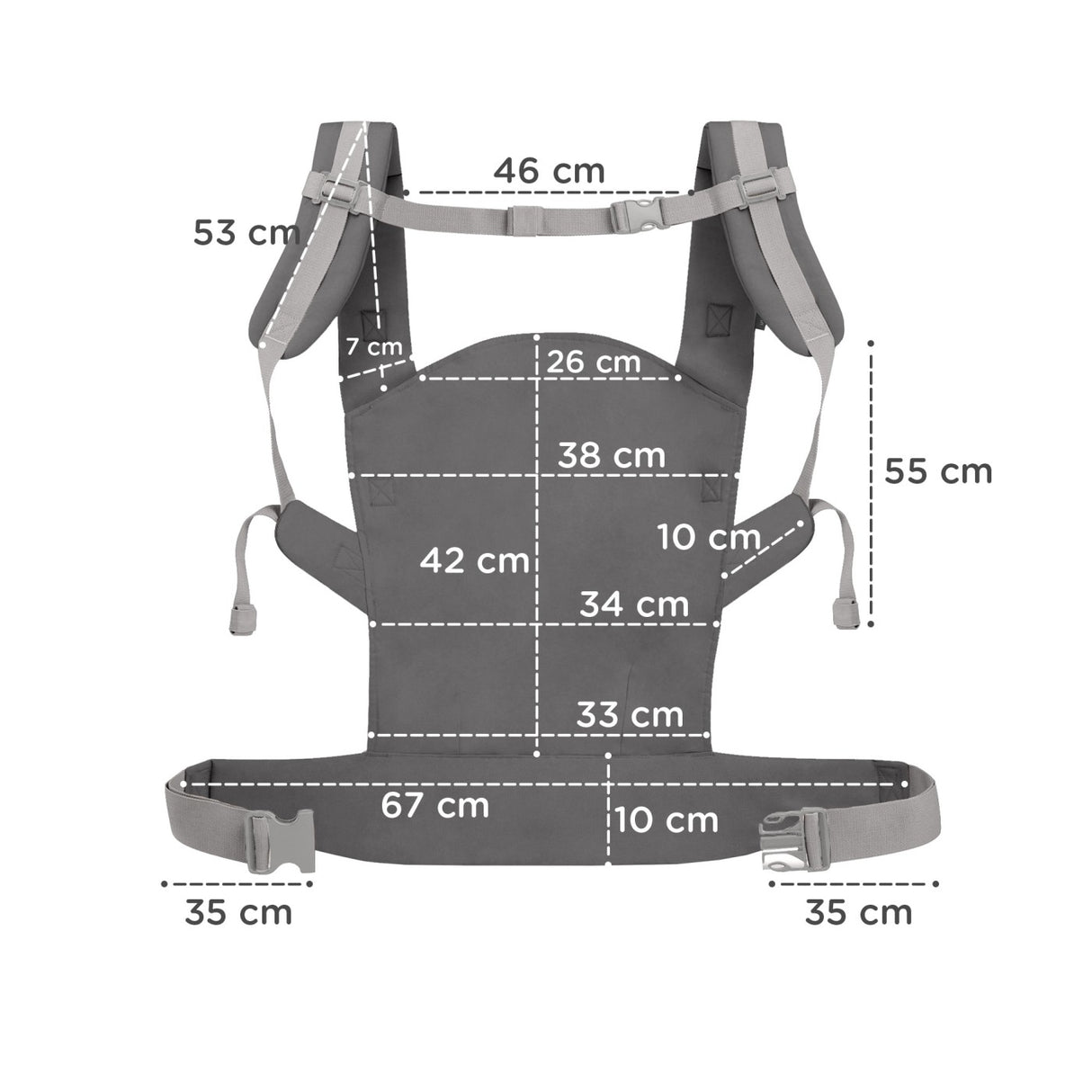MARSUPIU ERGONOMIC KINDERKRAFT NINO, PANA LA 20 KG, CONFETTI GREY