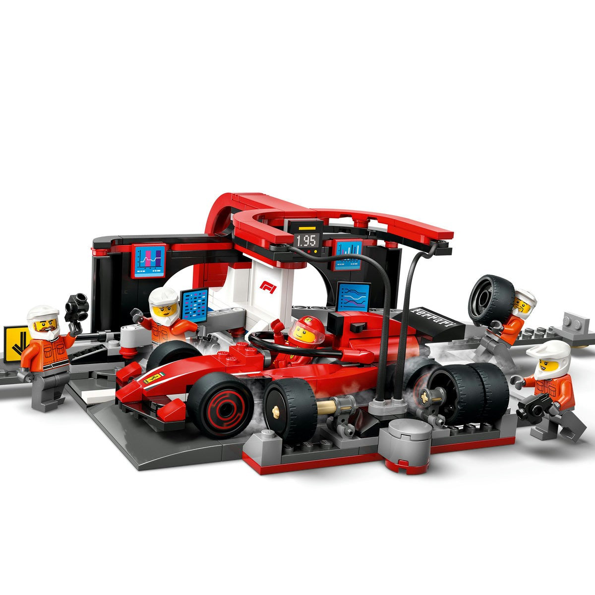 LEGO CITY BOXA SI MECANICI F1 CU MASINA FERRARI 60443