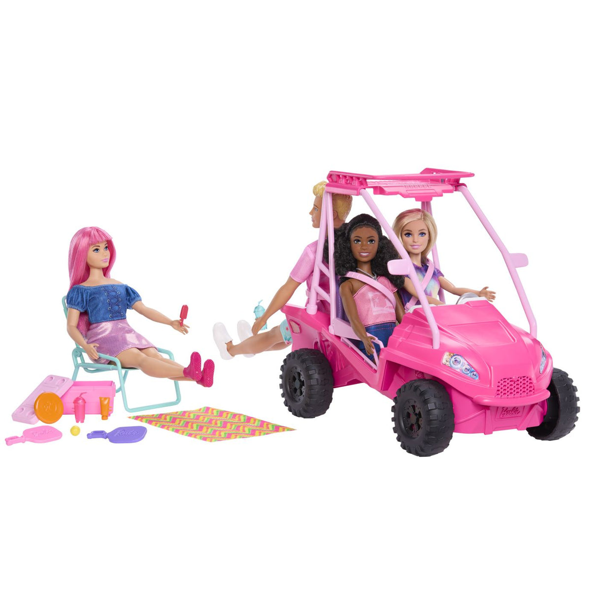 BARBIE MYSTERIES DETECTIVI PE PLAJA MASINUTA BUGGY SI ACCESORII