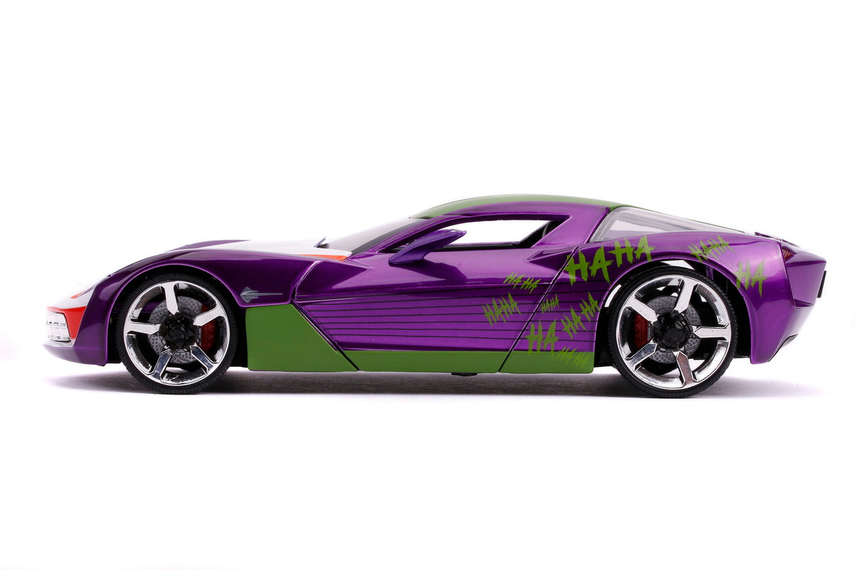 MASINUTE METALICA CHEVY CORVETTE STINGRAY 2009 SI FIGURINA JOKER SCARA 1:24