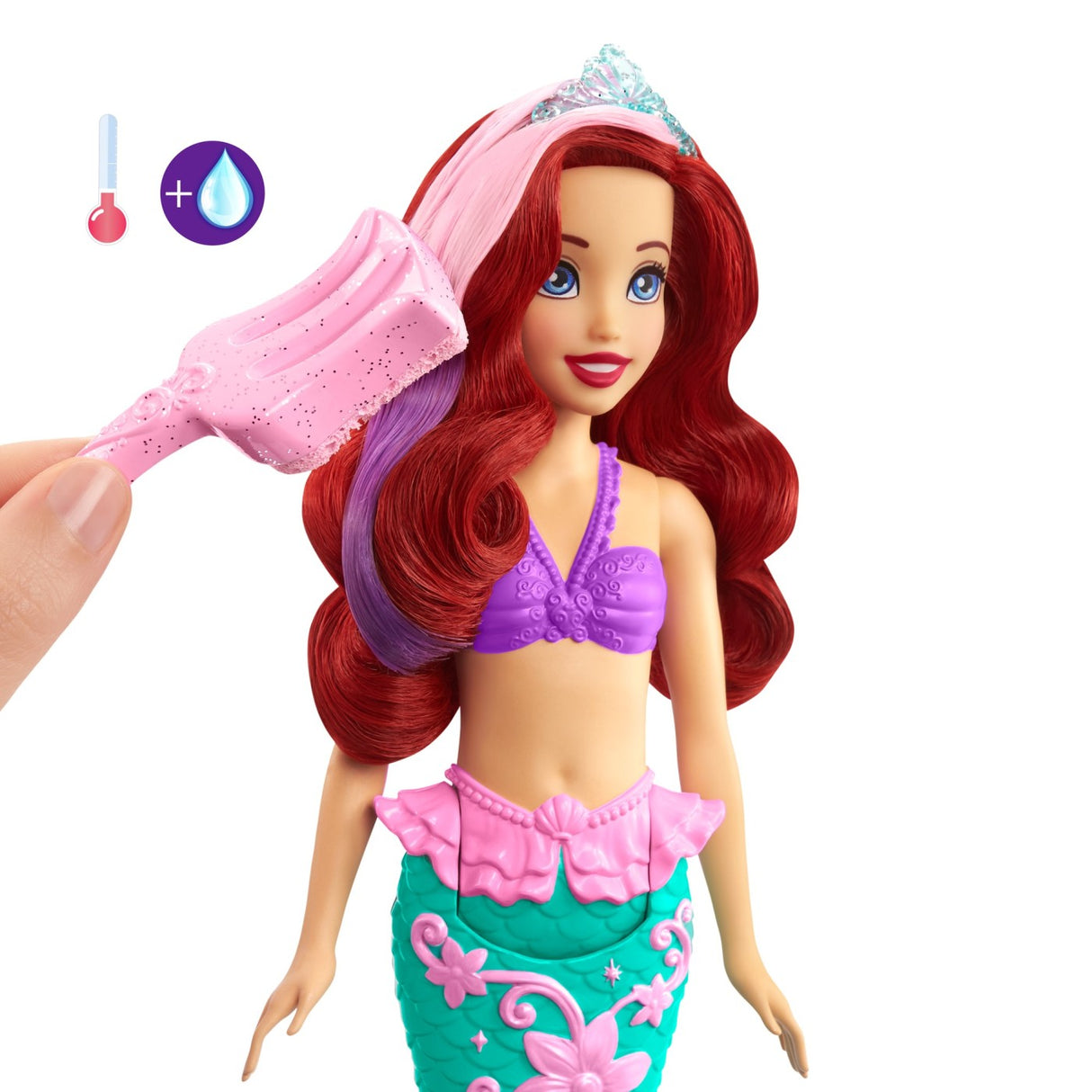 DISNEY PRINCESS PAPUSA ARIEL CU CULORI SCHIMBATOARE