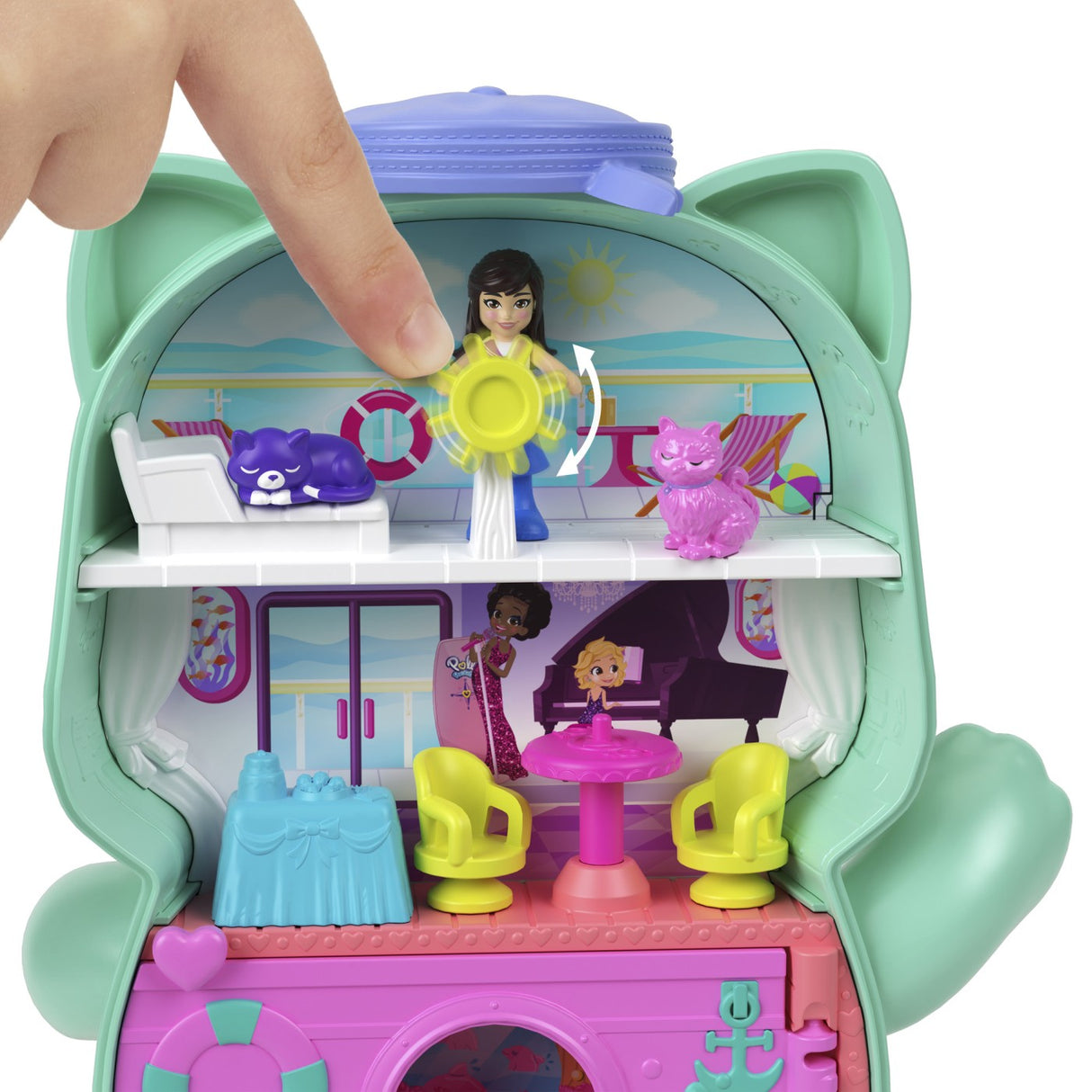 POLLY POCKET SET GENTUTA ANIMALUT PISICUTA MARINAR CU ACCESORII
