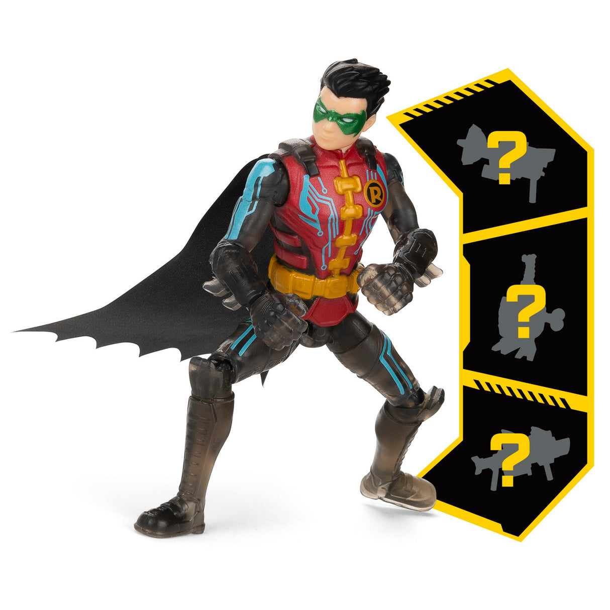 FIGURINA ROBIN CU COSTUM TECH SI ARTICULATA 10CM CU 3 ACCESORII SURPRIZA