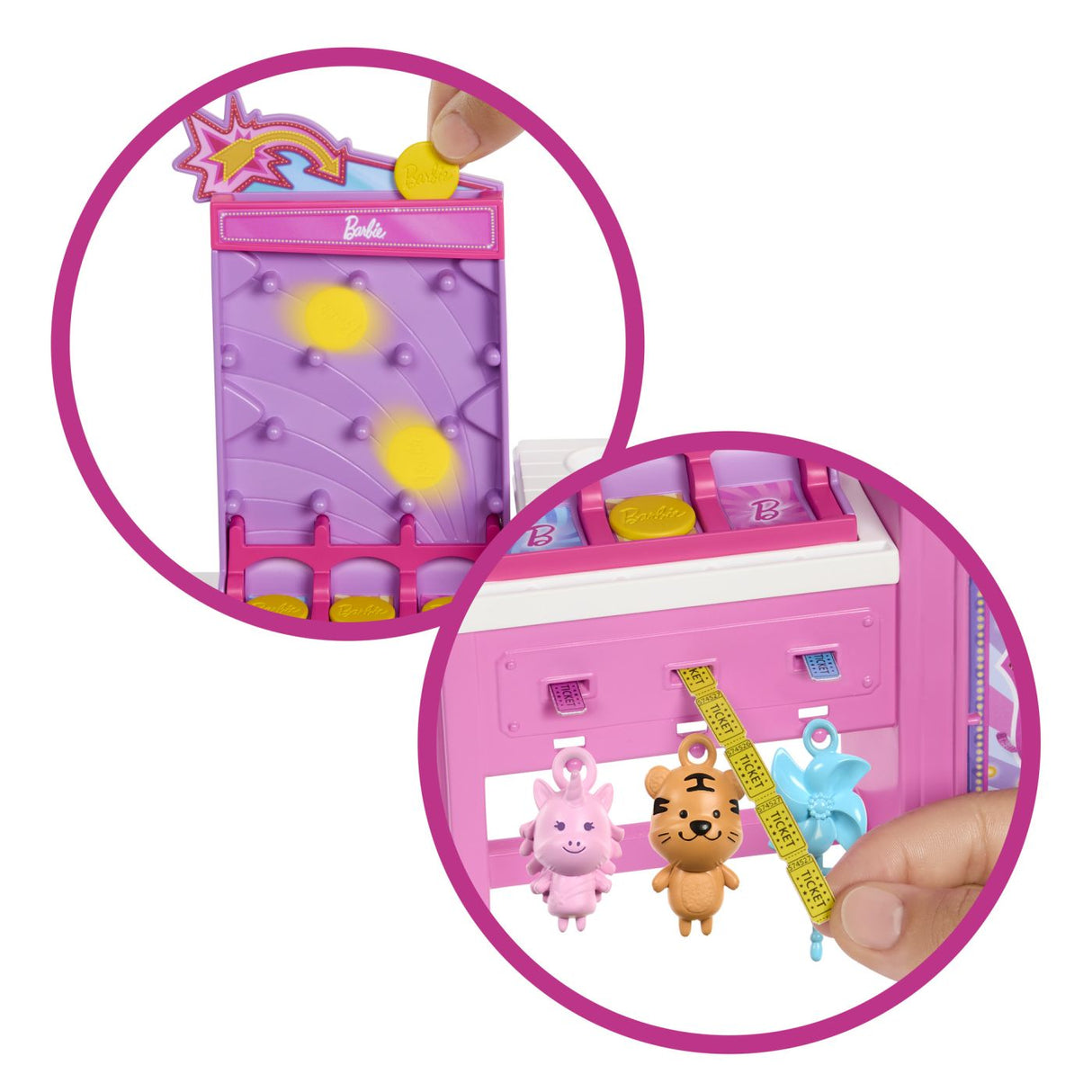 BARBIE MYSTERIES DETECTIVI PE PLAJA SET CABINA DE JOCURI SI PAPUSA BARBIE MALIBU CU ACCESORII