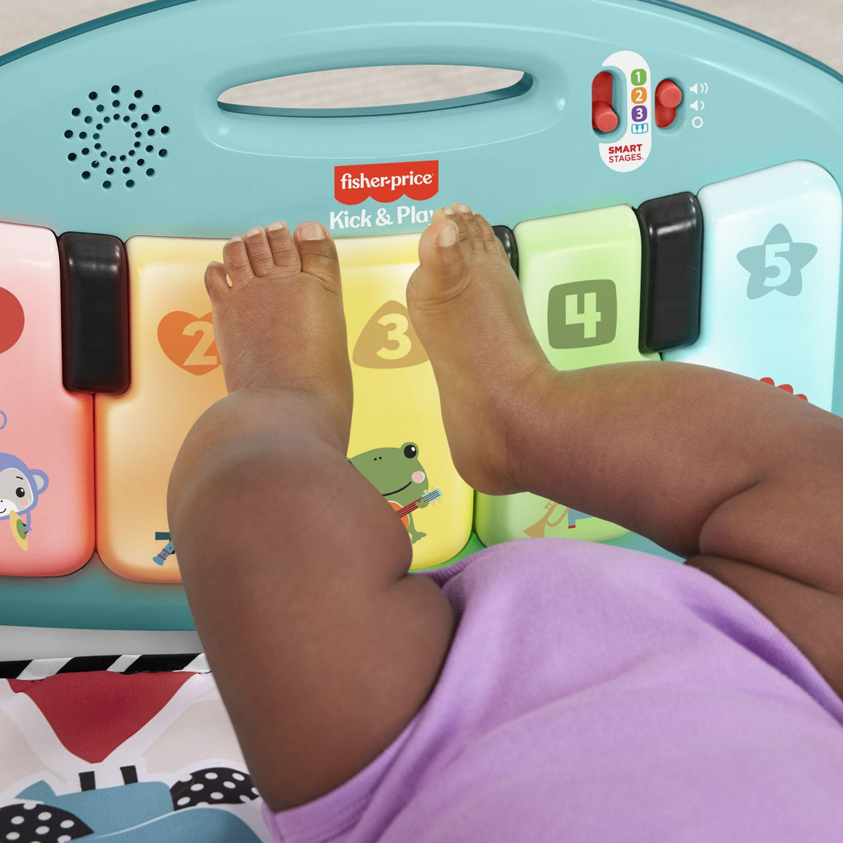 FISHER PRICE SALTELUTA DE JOACA PIAN MUZICAL IN LIMBA GREACA