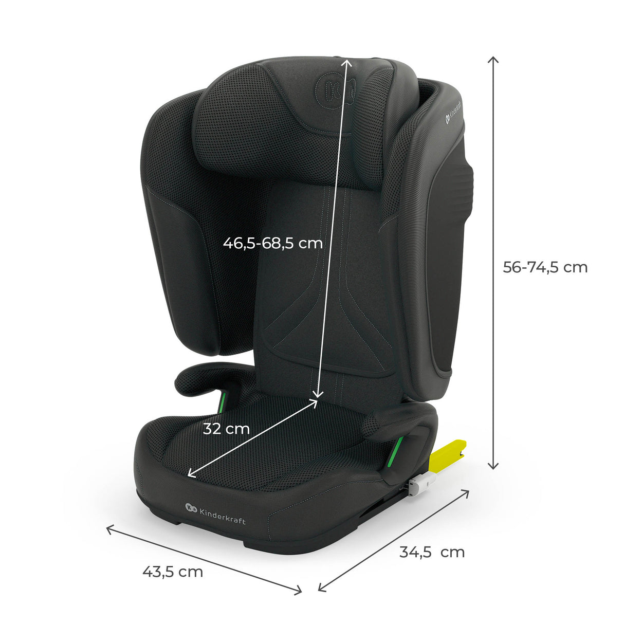 SCAUN AUTO KINDERKRAFT UNITY2 100-150 CM, BLACK