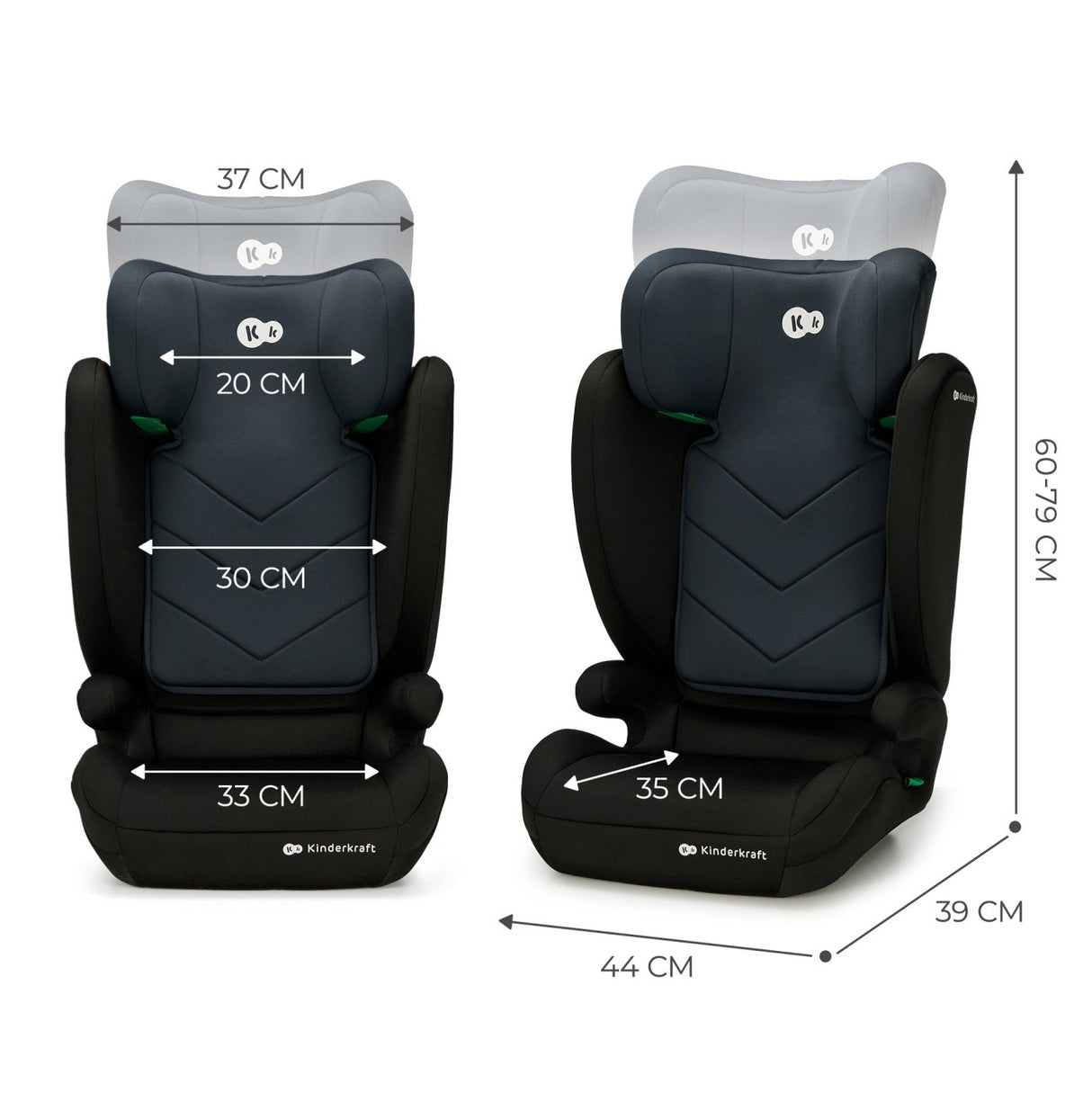 SCAUN AUTO KINDERKRAFT I-SPARK, I-SIZE 100-150 CM, BLACK