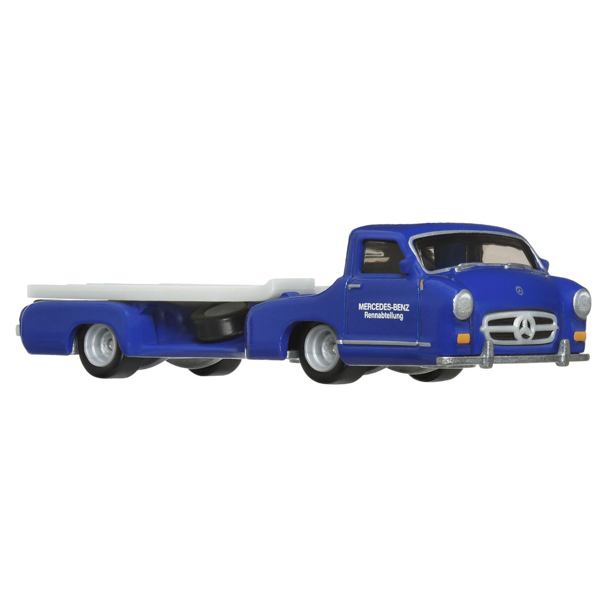 HOT WHEELS TRANSPORTATOR MERCEDES-BENZ 55 BLAUES WUNDER CU MASINUTA MERCEDES-BENZ 300 SL SCARA 1:64
