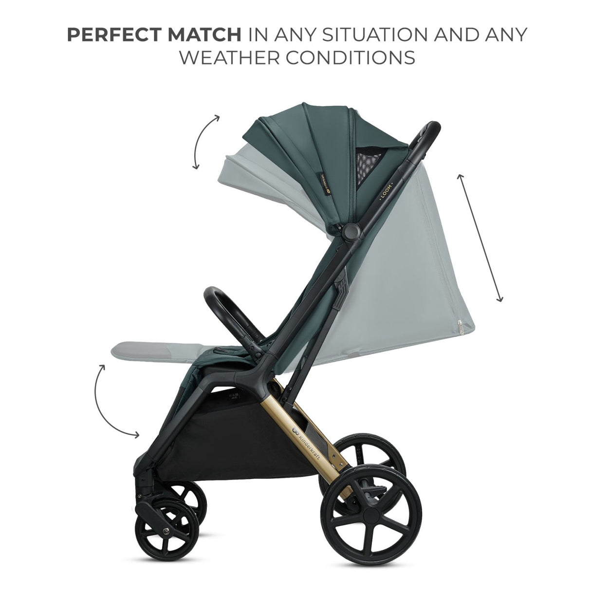 CARUCIOR SPORT KINDERKRAFT LOOM, 0-22 KG, JADE GREEN