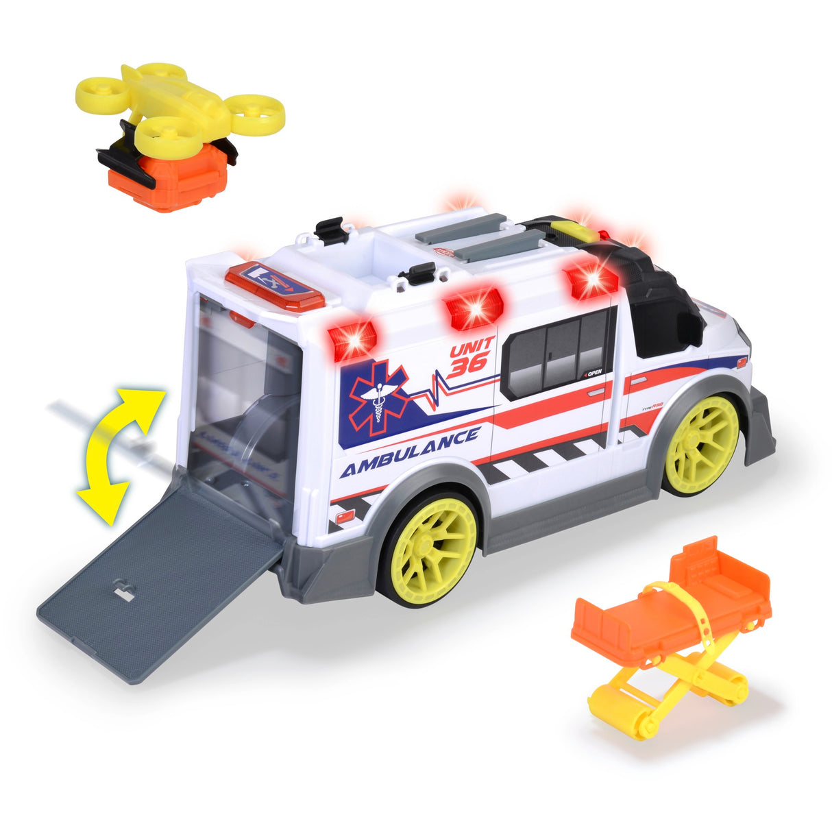 DICKIE TOYS AMBULANTA CU LUMINI SI SUNETE 35.5CM