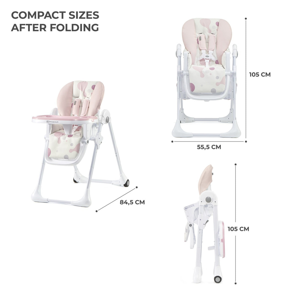 SCAUN DE MASA KINDERKRAFT YUMMY PLIABIL, PINK