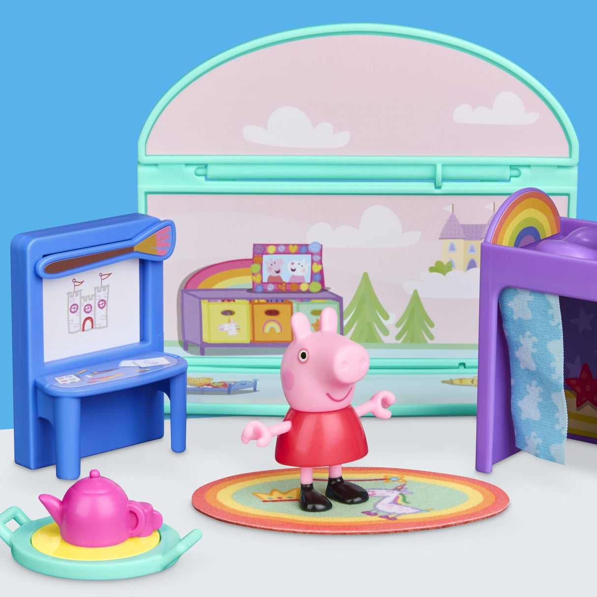 PEPPA PIG SET DE JOACA DORMITORUL LUI PEPPA CU FIGURINE SI SI ACCESORII