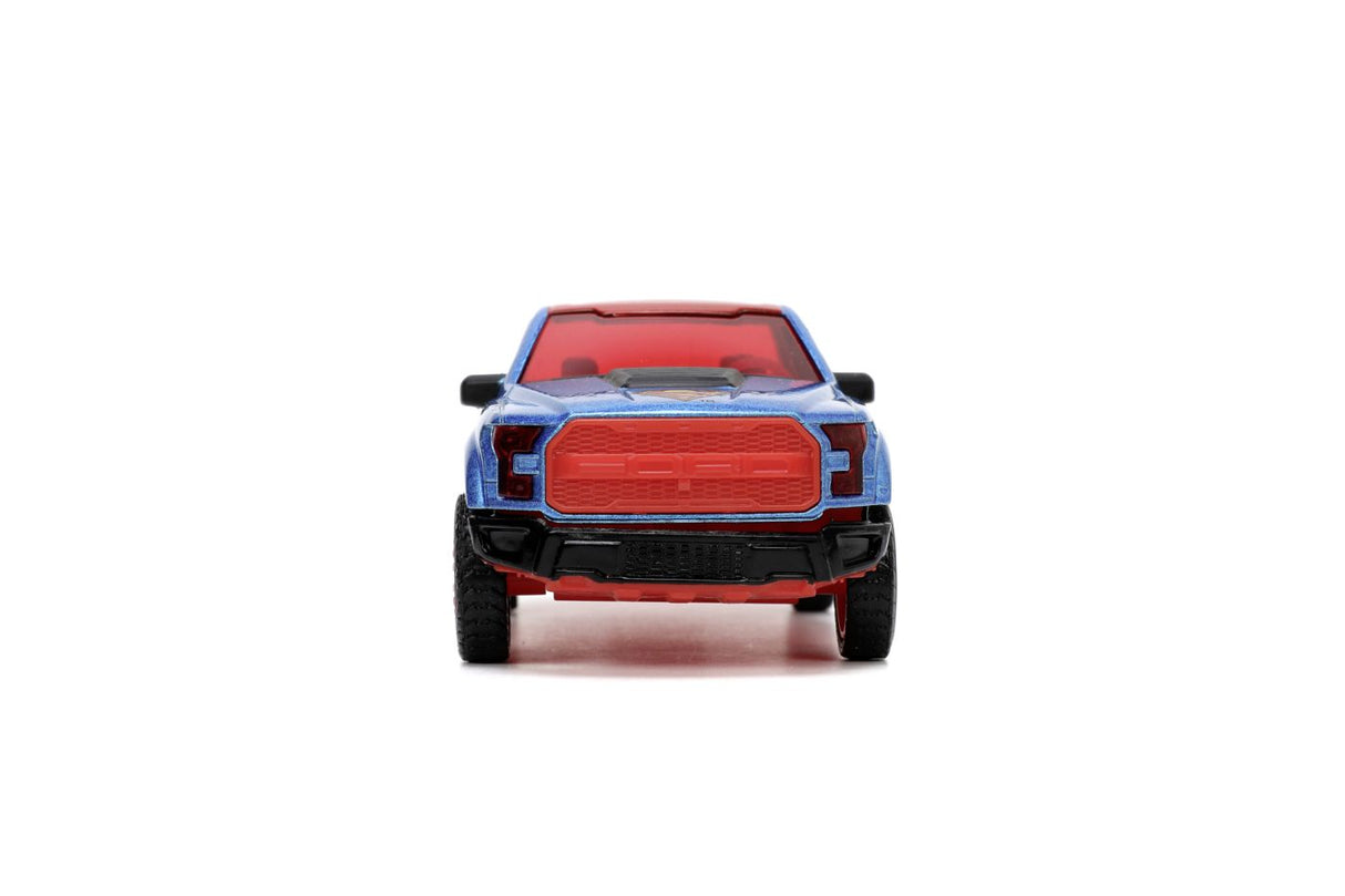 JADA DC SET FIGURINA METALICA SUPERMAN SI MASINUTA 2017 FORD F 150 RAPTOR SCARA 1:32