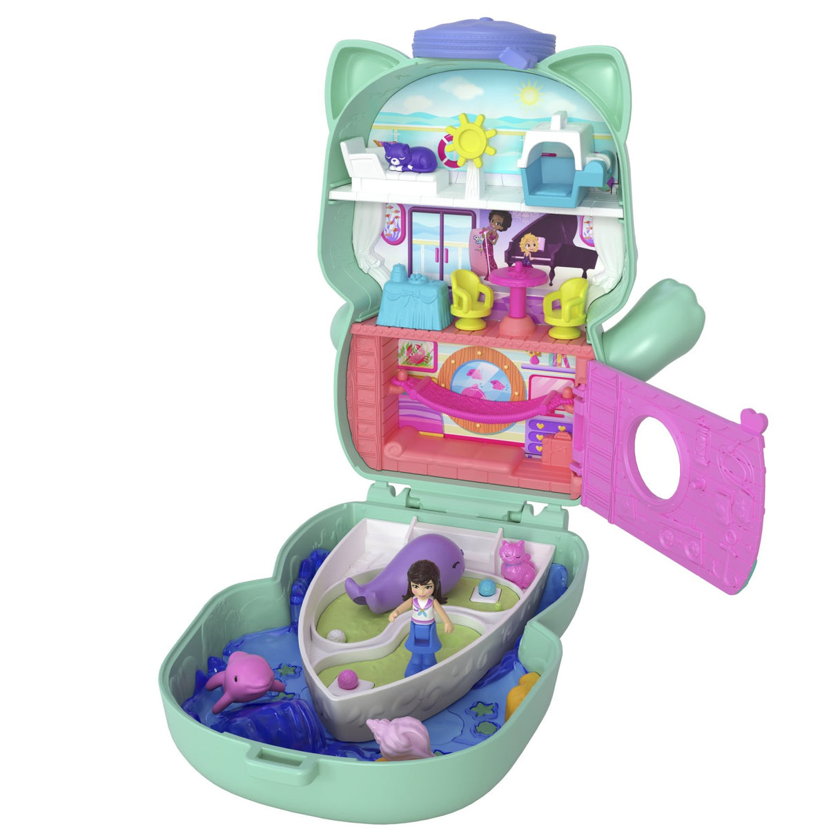 POLLY POCKET SET GENTUTA ANIMALUT PISICUTA MARINAR CU ACCESORII