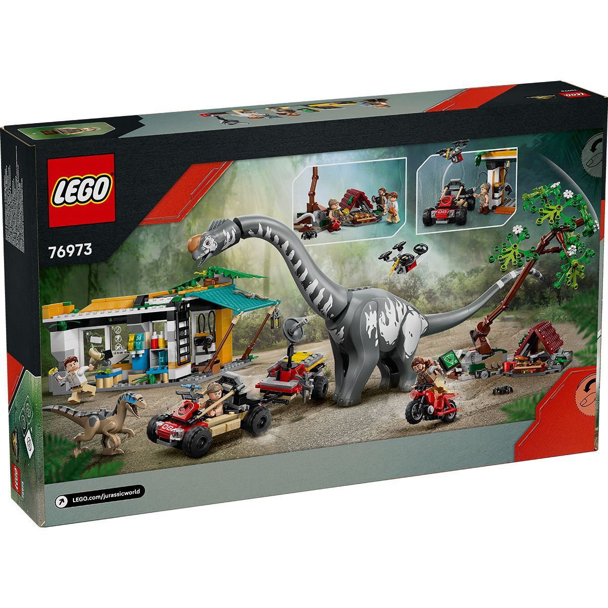 LEGO JURASSIC WORLD RENASTEREA MISIUNE DE URMARIRE A UNUI VELOCIRAPTOR SI A UNUI TITANOSAURUS 76973