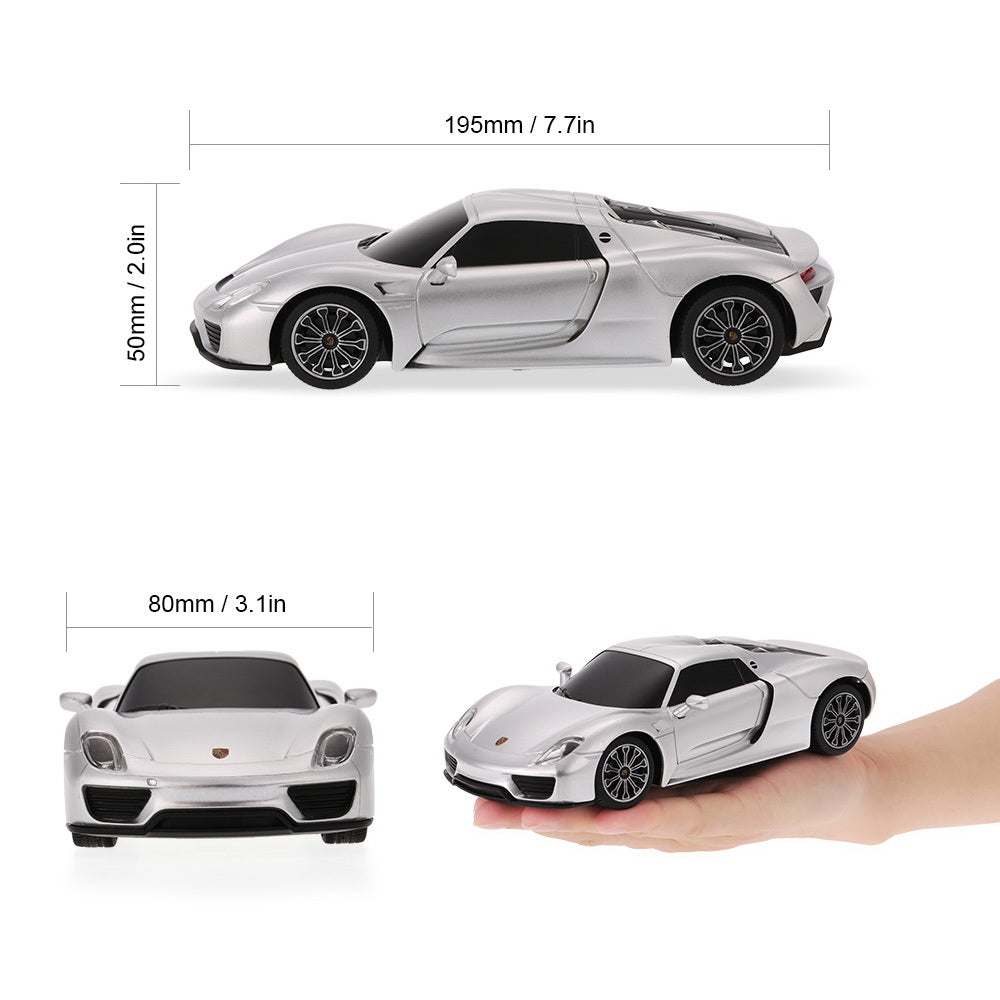 MASINA CU TELECOMANDA PORSCHE 918 SPYDER ARGINTIU CU SCARA 1 LA 24