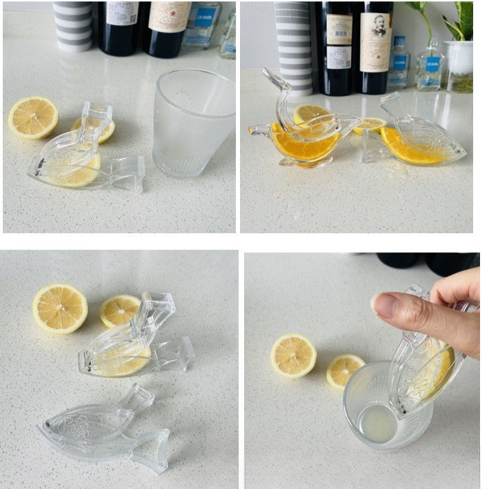 Storcator de Citrice Manual, Vivimall, Rezistente, Usor de Folosit si Depozitat, Durabil, Calitativ, 12x5.2 cm, Model Peste, Transparent - vivimall.ro