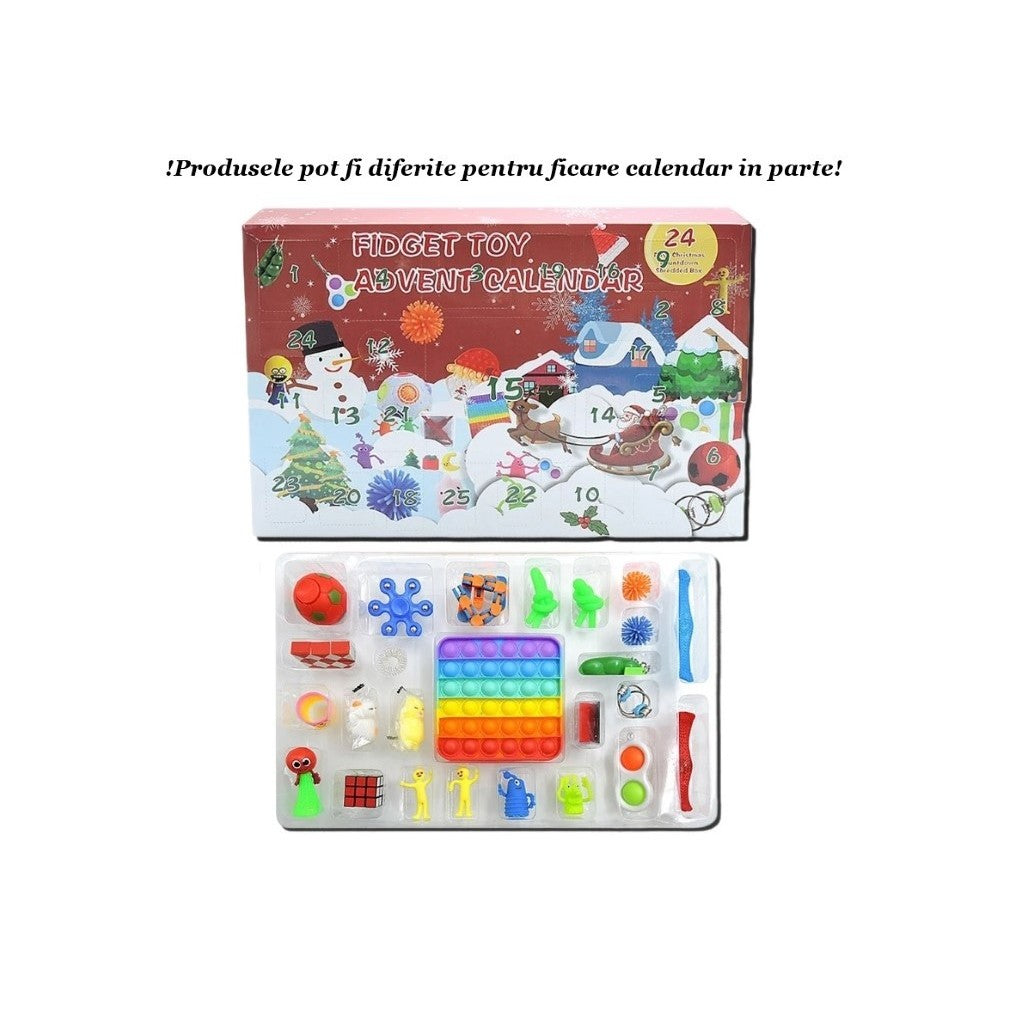 Advent Calendar Fidget Toys, Vivimall, Model Craciun, Multicolor - vivimall.ro
