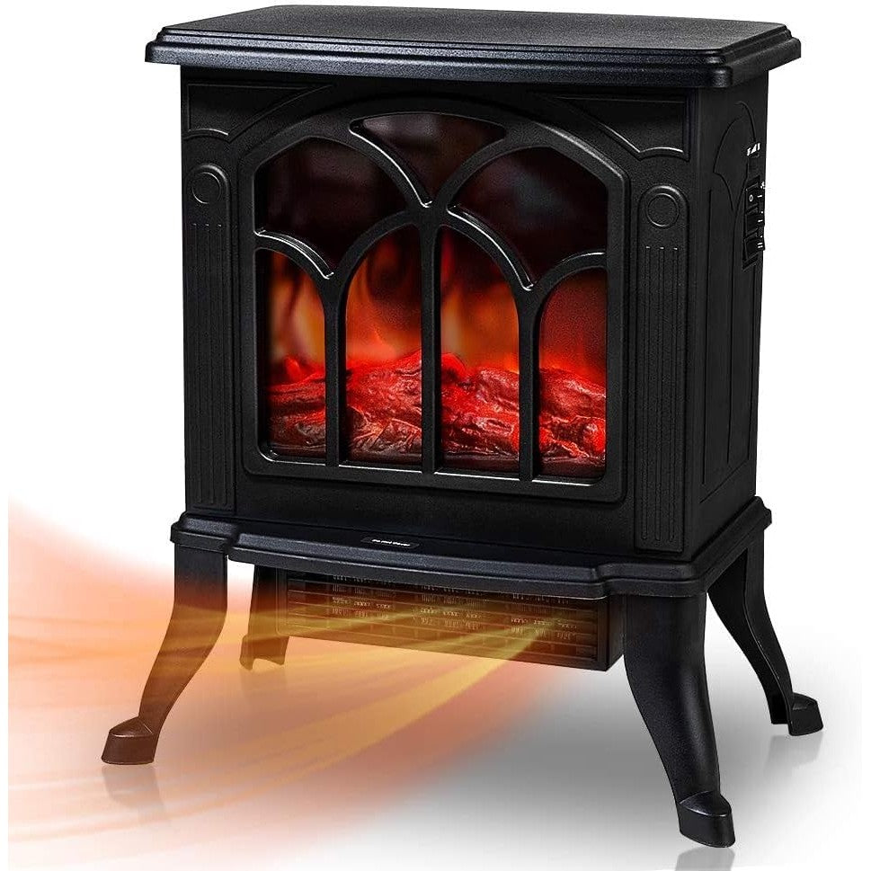 Semineu Electric, Vivimall, cu Efect Flacara, 1500/1200W, Incalzire PTC, 220 V, din Plastic Ignifug, 38 x 23 x 45 cm, Negru - vivimall.ro