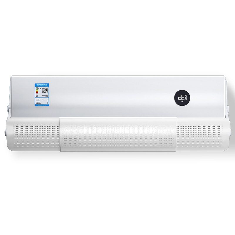 Deflector aer condiționat Flippy Basic alb, vedere frontală, lungime 106 cm, model universal ajustabil 180 grade