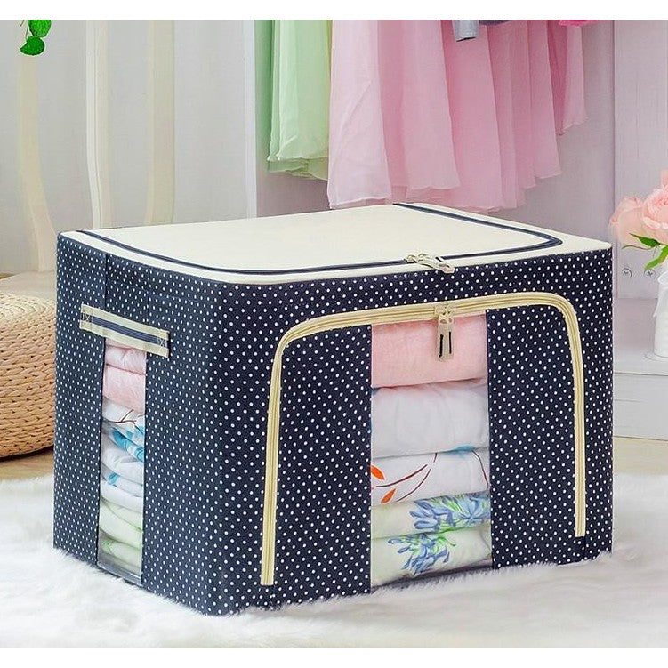 Cutie De Depozitare, Pliabilă, Cu Fermoar, Textil, Cadru Metalic, Suport Bază Stabil, Din Plastic - vivimall.ro