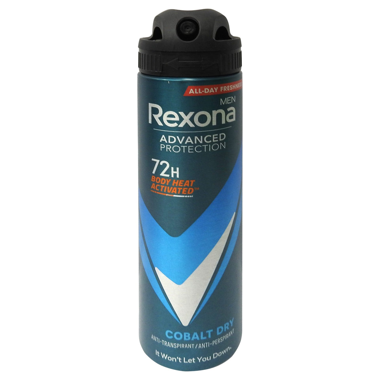 Antiperspirant spray Rexona Men Advanced Protection Cobalt Dry 150 ml, vedere frontală flacon