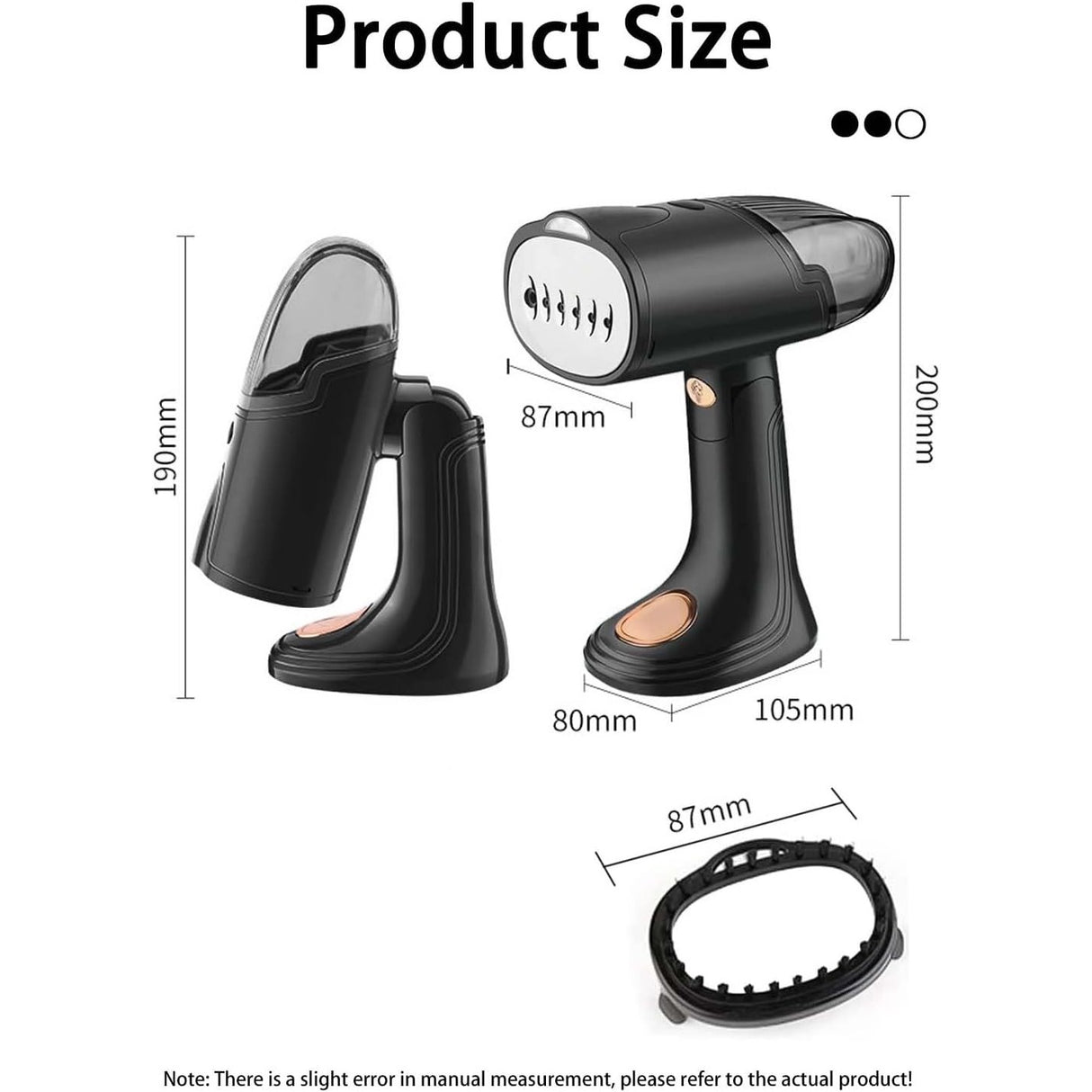 Aparat de Calcat Vertical Portabil cu Abur, Vivimall, Putere 1500W, Rezervor Detasabil de 138ml, Priza, Functie Anti Calcar si Auto Curatare, Pliabil, cu Perie, 20x10.5x8 cm, Negru - vivimall.ro