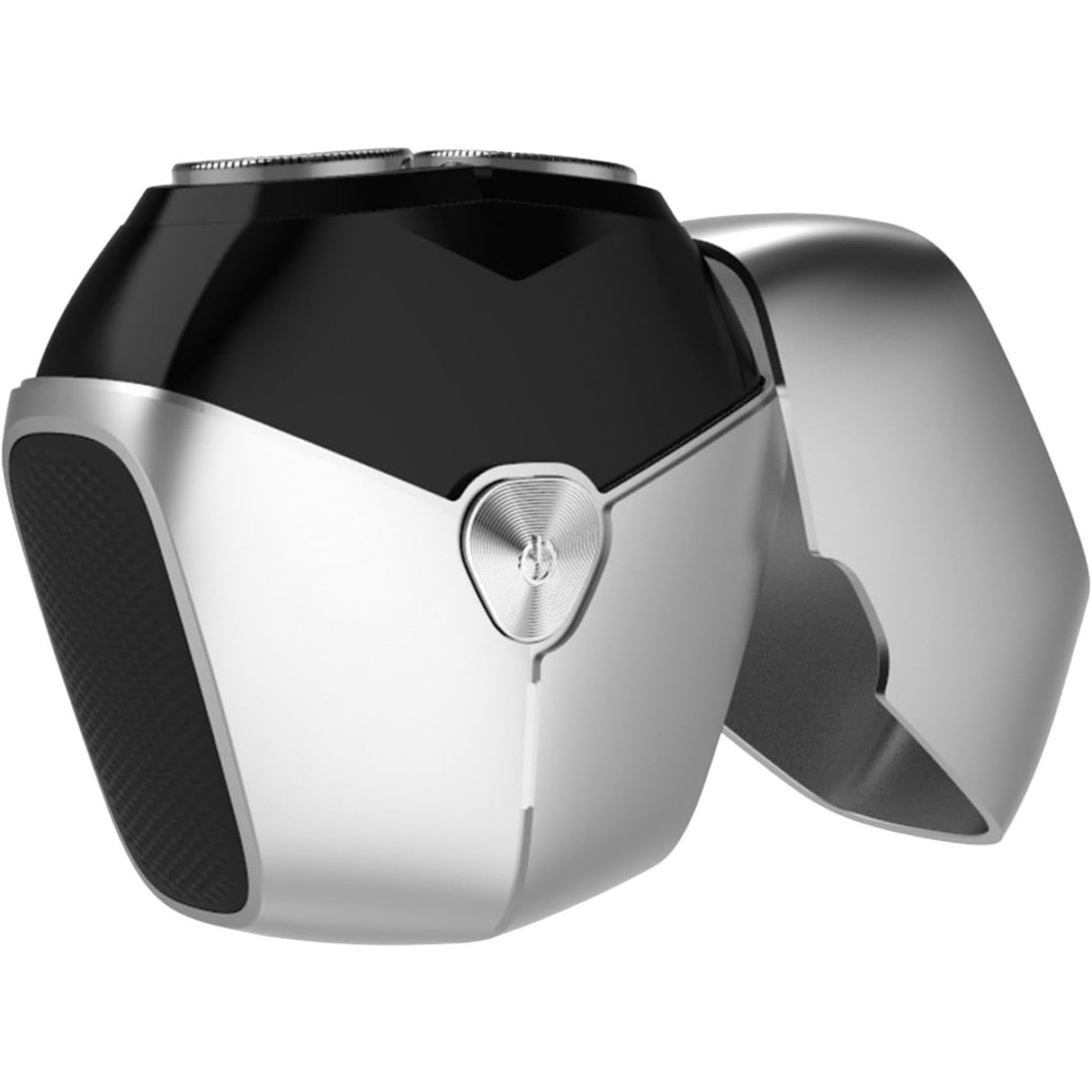 Aparat de Ras Portabil, Vivimall, 8W, Autonomie 60 min, Incarcare Cablu Type C Inclus, Periuta de Curatare, Husa, Reincarcabil, 7.3x7.5x3.3 cm, Gri