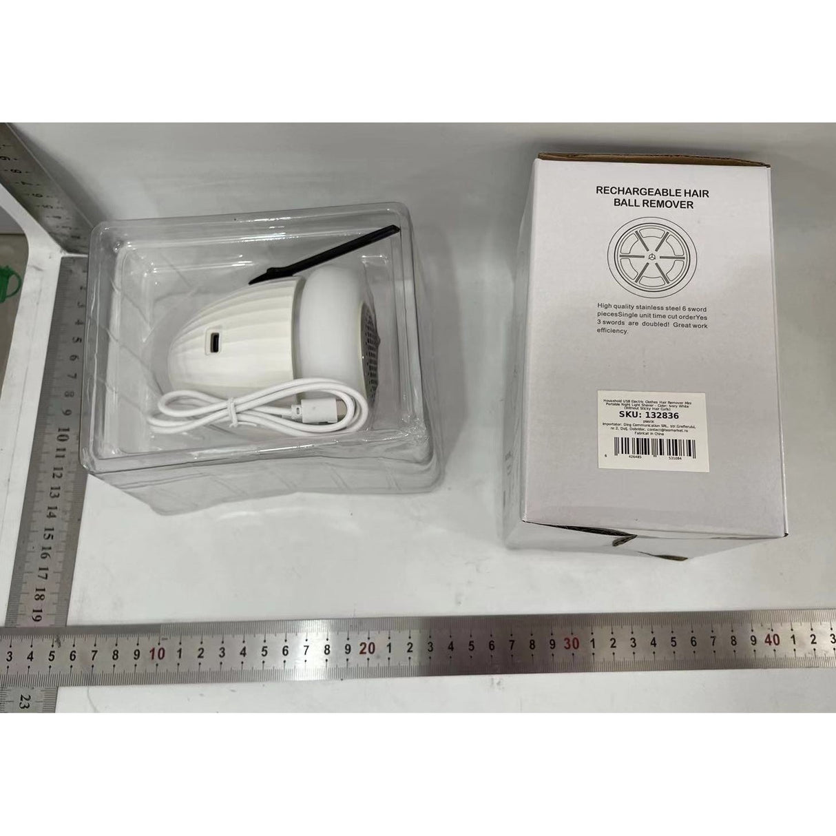 Aparat de Scame 2 in 1, Vivimall, Curatare Haine si Lampa de Veghe, 3 Trepte, Incarcare Tip C, 4 W, 9 x 10 cm, Alb - vivimall.ro