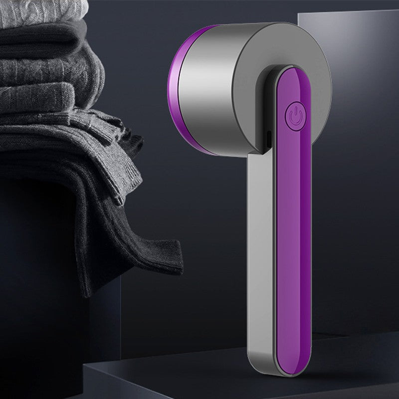 Aparat Pentru Curatat Scame, Par Si Praf, Vivimall, Trimmer pentru Diferite Tipuri De Material, Cu Lame Din Otel Inoxidabil, Maner Ergonomic, Incarcare Prin USB, Negru Mov - vivimall.ro