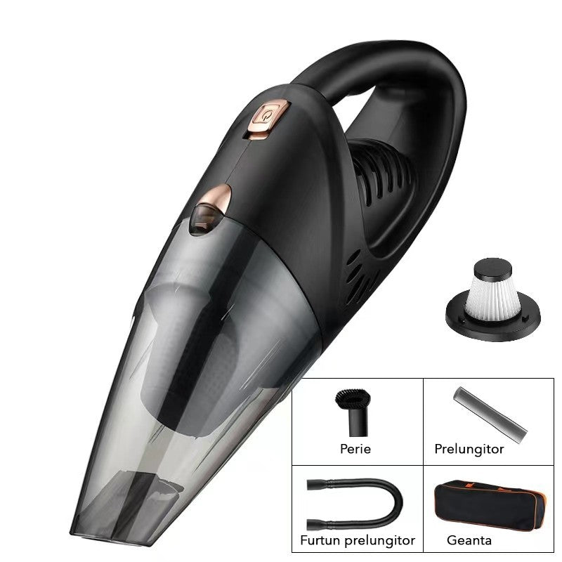 Aspirator Auto, Vivimall, pentru interiorul Automobilului, putere Turbo, alimentare DC 12 V, 42 x 14 cm, Negru - vivimall.ro