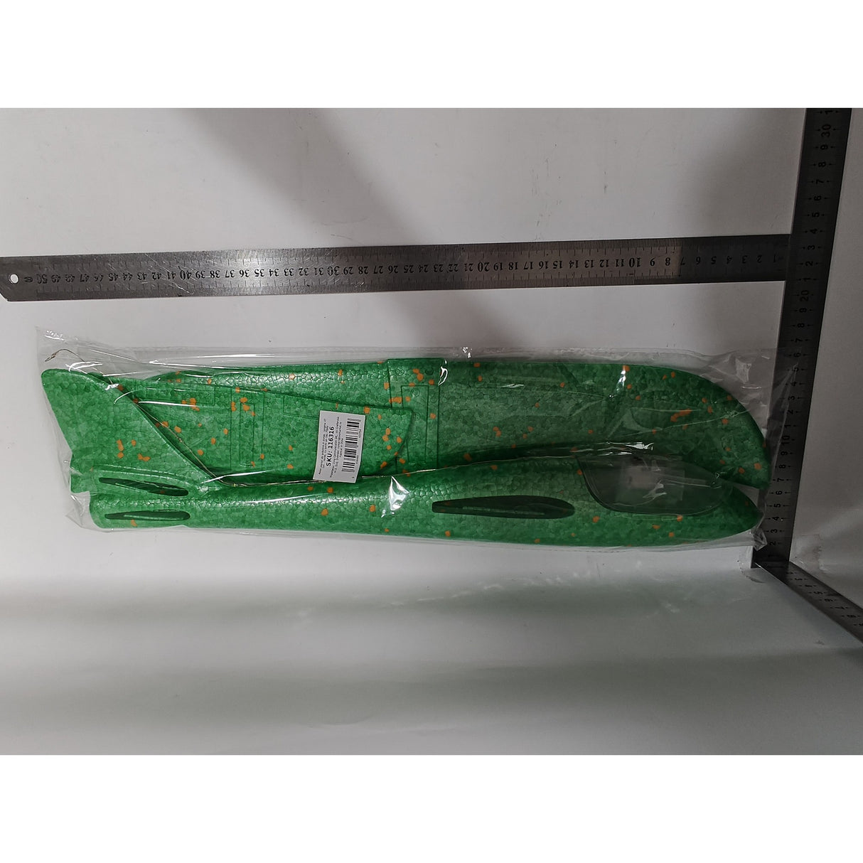 Avion planor din polistiren in punga , lungime 47 cm , Verde, cu lumini pe cap, Vivimall - vivimall.ro