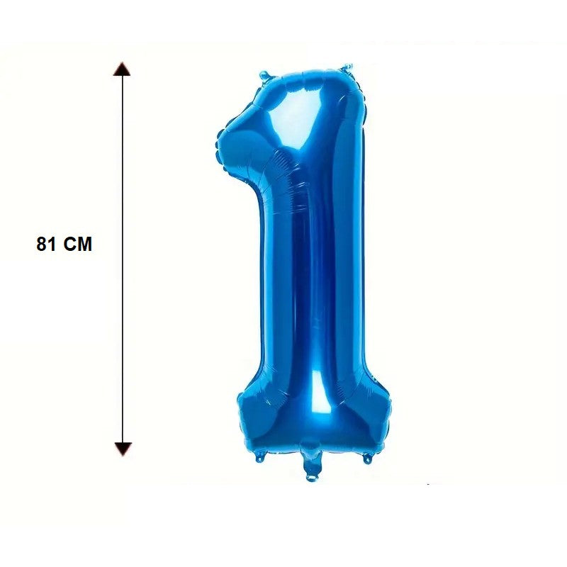 Balon din Folie Vivimall, Cifra 1, 81 cm, Pentru Aer sau Heliu, Bulk, Albastru - vivimall.ro