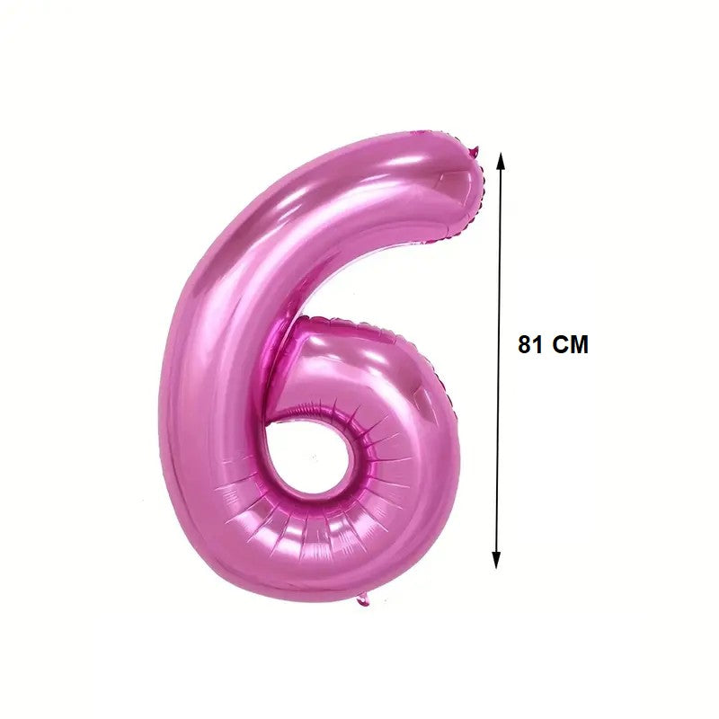 Balon din Folie Vivimall, Cifra 6, 81 cm, Pentru Aer sau Heliu, Bulk, Mov - vivimall.ro
