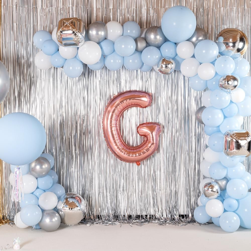 Balon Folie Metalizata Litera G, Vivimall, 100 cm, Umflati cu Heliu sau Aer, Ambalaj Individual, Pai inclus, Rose Gold - vivimall.ro