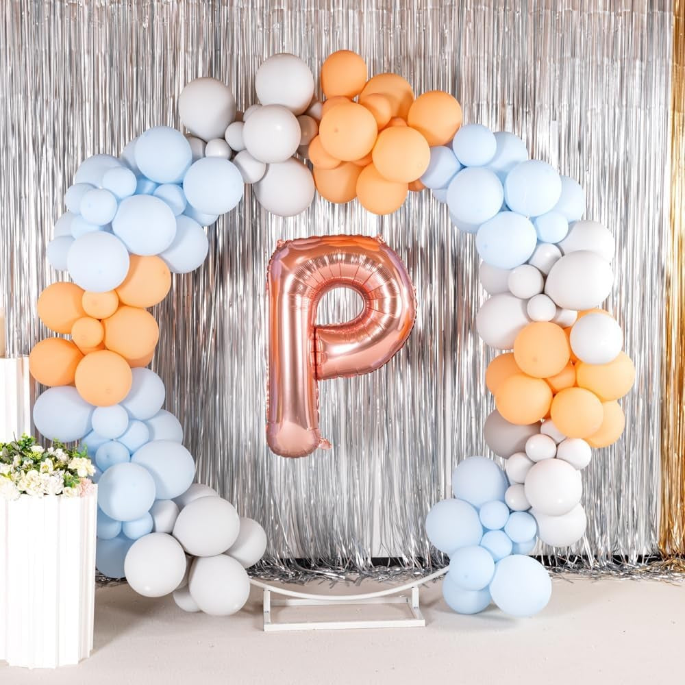 Balon Folie Metalizata Litera P, Vivimall, 100 cm, Umflati cu Heliu sau Aer, Ambalaj Individual, Pai inclus, Rose Gold - vivimall.ro