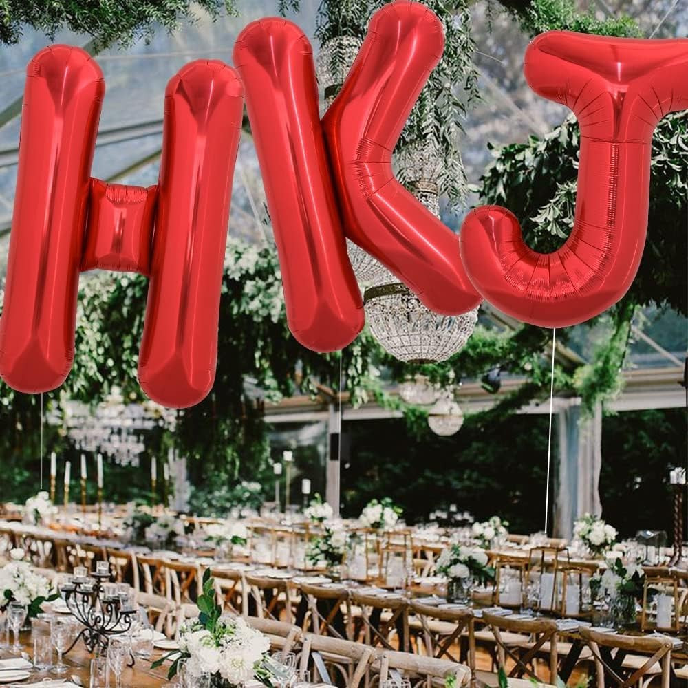 Balon Folie Metalizata Litera K, Vivimall, 40 cm, Umflati cu Heliu sau Aer, Ambalaj Individual, Pai inclus, Rosu - vivimall.ro