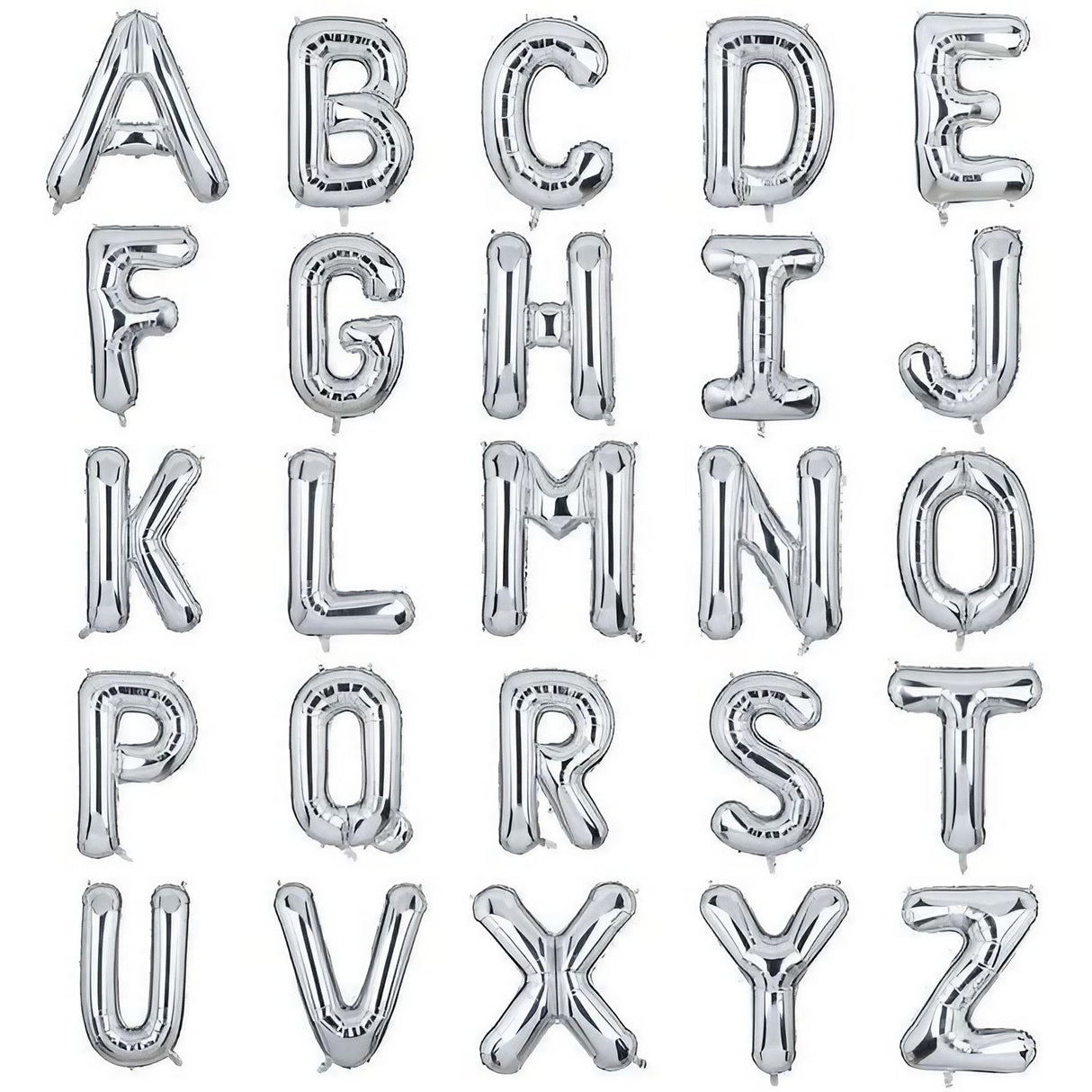 Balon Folie Metalizata Litera K, Vivimall, 80 cm, Umflati cu Heliu sau Aer, Ambalaj Individual, Pai inclus, Argintiu - vivimall.ro
