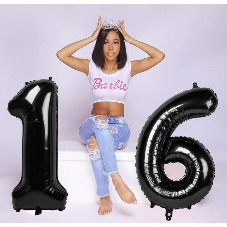 Balon din Folie Metalizata, Vivimall, Figurina Cifra, Tema Aniversare 100 cm, Ambalaj Individual, Pai inclus, Umflare cu Aer sau Heliu, Negru, Cifra 1 - vivimall.ro