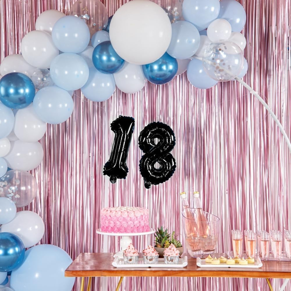 Balon din Folie Metalizata, Vivimall, Figurina Cifra, Tema Aniversare 100 cm, Ambalaj Individual, Pai inclus, Umflare cu Aer sau Heliu, Negru, Cifra 8 - vivimall.ro