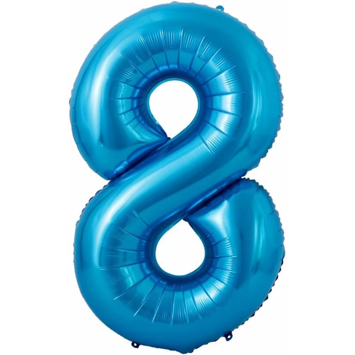 Balon din Folie Metalizata Vivimall, Figurina Cifra si Coroana, Tema Aniversare 100 cm, Ambalaj Individual, Pai inclus, Umflare cu Aer sau Heliu, Albastru, Cifra 8 - vivimall.ro