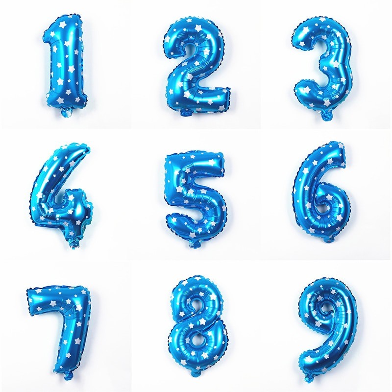 Balon din Folie Metalizata Vivimall, Figurina Cifra, Imprimeu Stele, Tema Aniversare 80 cm, Ambalaj Individual, Pai inclus, Umflare cu Aer sau Heliu, Albastru, Cifra 4 - vivimall.ro