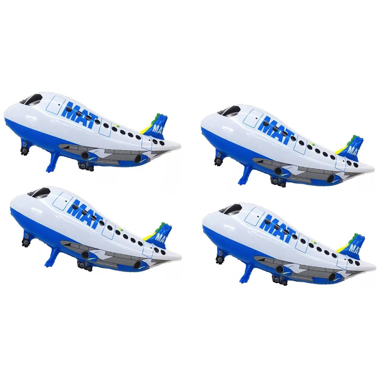 Balon din Folie Metalizata, Vivimall, Figurina Avion, Tema Aeronava, 44x82.5 cm, Ambalaj Individual, Pai Inclus, Umflare cu Aer sau Heliu, Alb - vivimall.ro