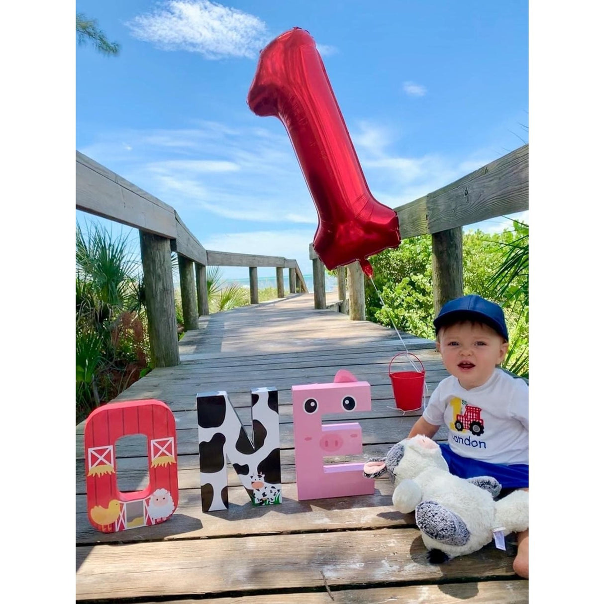 Balon din Folie Metalizata Vivimall, Figurina Cifra, Tema Aniversare 100 cm, Ambalaj Individual, Pai inclus, Umflare cu Aer sau Heliu, Rosu, Cifra 1 - vivimall.ro