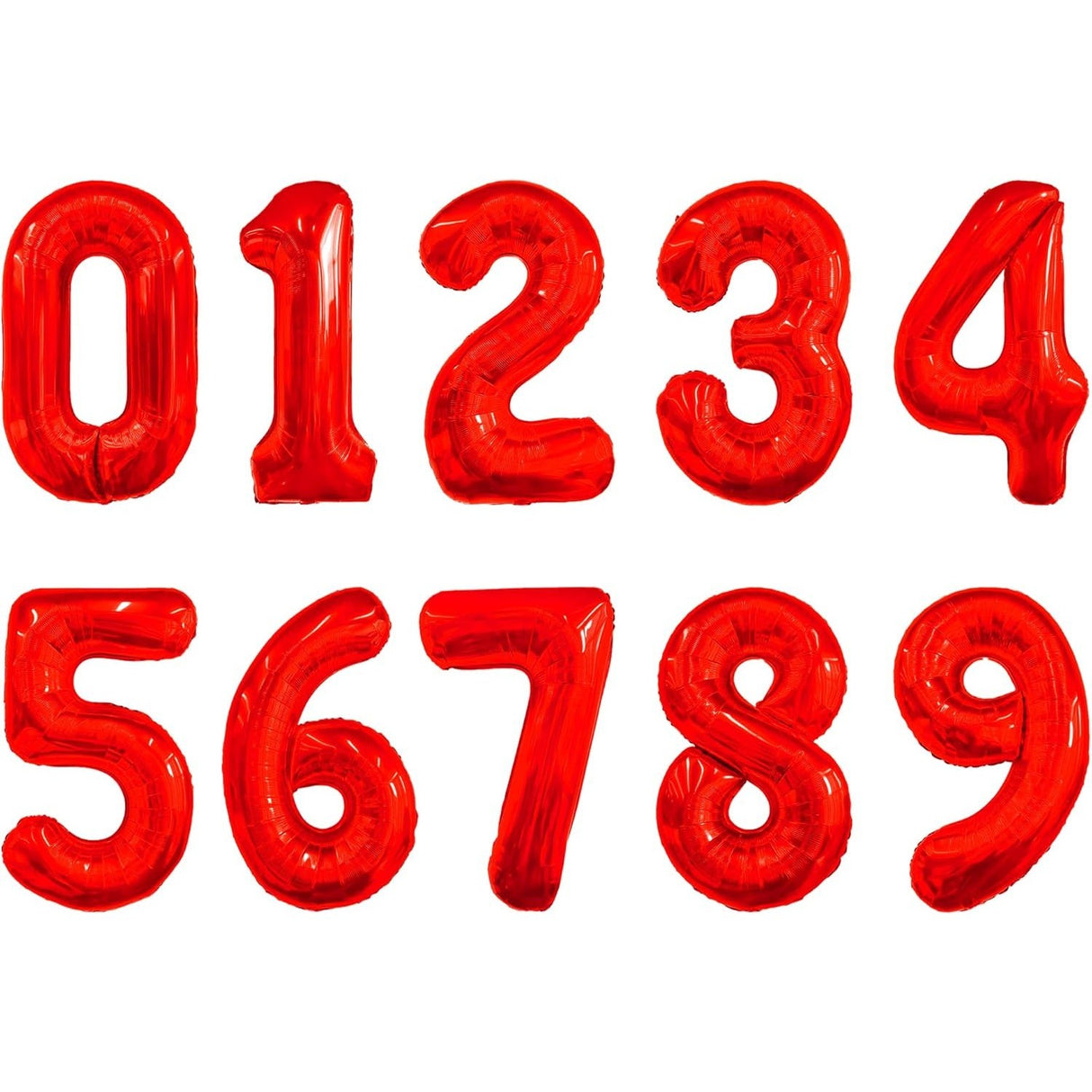 Balon din Folie Metalizata Vivimall, Figurina Cifra, Tema Aniversare 100 cm, Ambalaj Individual, Pai inclus, Umflare cu Aer sau Heliu, Rosu, Cifra 1 - vivimall.ro