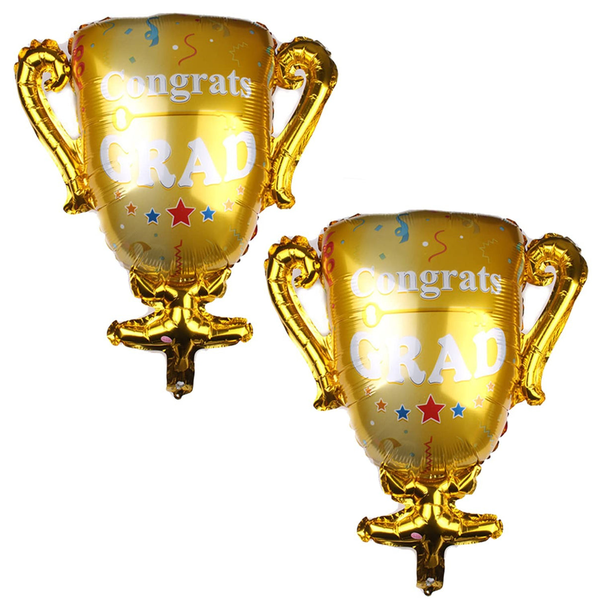 Balon din Folie Metalizata, Vivimall, Figurina Cupa, Tema Absolvire, 65x72cm, Ambalaj Individual, Pai Inclus, Umflare cu Aer sau Heliu, Galben - vivimall.ro