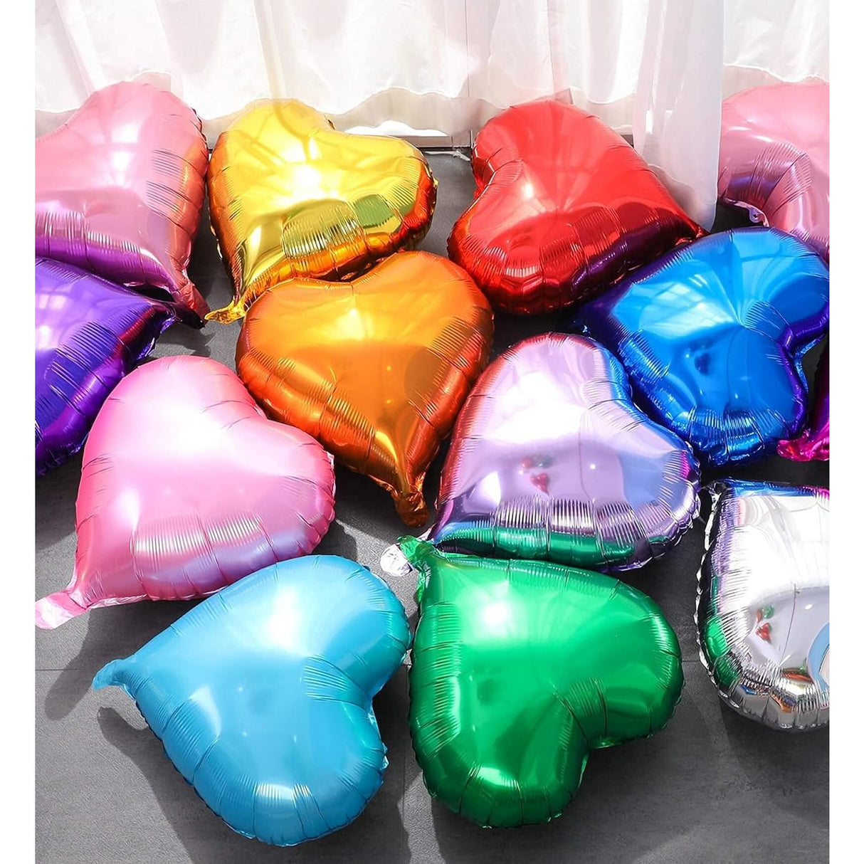 Balon din Folie Metalizata, Vivimall, Figurina Inimioara, Model Simplu, Tematica Iubire, 40 cm, Ambalaj Individual, Pai Inclus, Umflare cu Aer sau Heliu, Verde - vivimall.ro