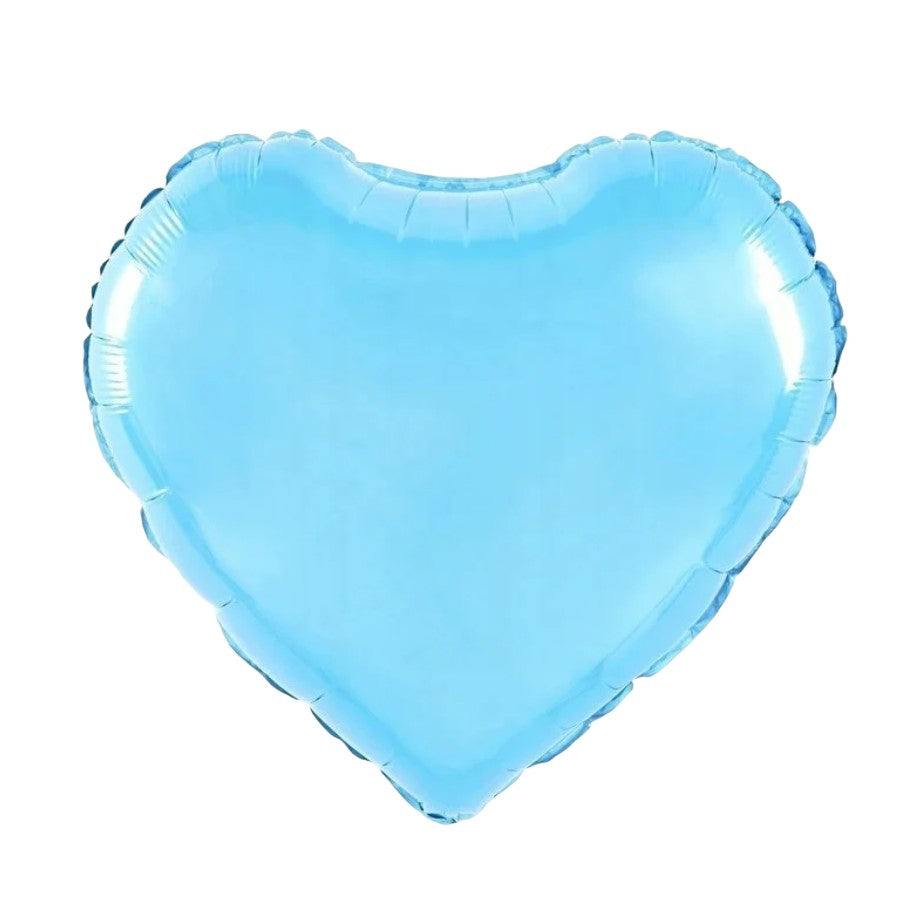 Balon din Folie Metalizata, Vivimall, Figurina Inimioara, Model Simplu, Tematica Iubire, 40 cm, Ambalaj Individual, Pai Inclus, Umflare cu Aer sau Heliu, Bleu - vivimall.ro